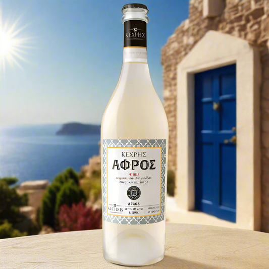 retsina sparklin Afros  Kechris winery